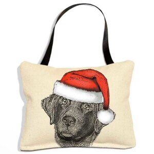Decoration Eric & Christopher Dog Mini Pillow Santa Black Lab Ornament Christmas